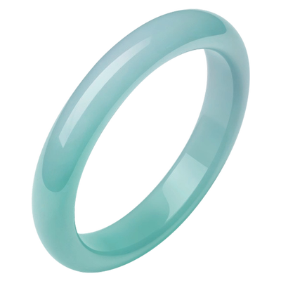 中国黄金冰种天青冻玉髓手镯女款蓝玛瑙冰透玉镯子送女友七夕礼物