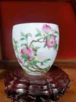 Jade clay pastel three-figure handshake cup