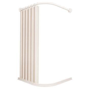Shower curtain bathroom toilet curved waterproof shower room bath dry and wet separation partition sliding curtain no punching