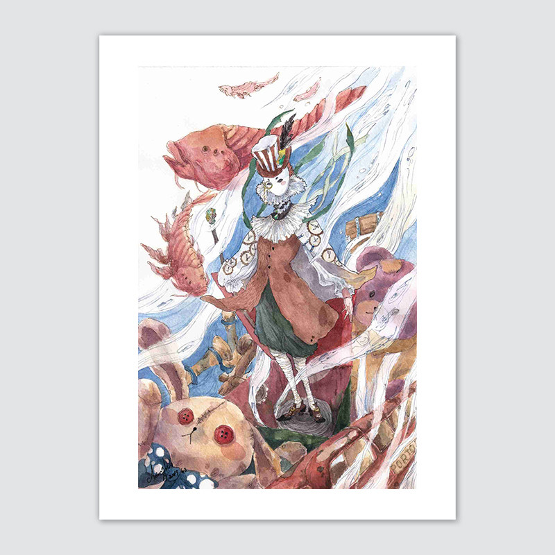 (New Product Special) Limited Edition Print by Guochao Artist Cheng Hui (Absurd 14 Boxes and Belushi)