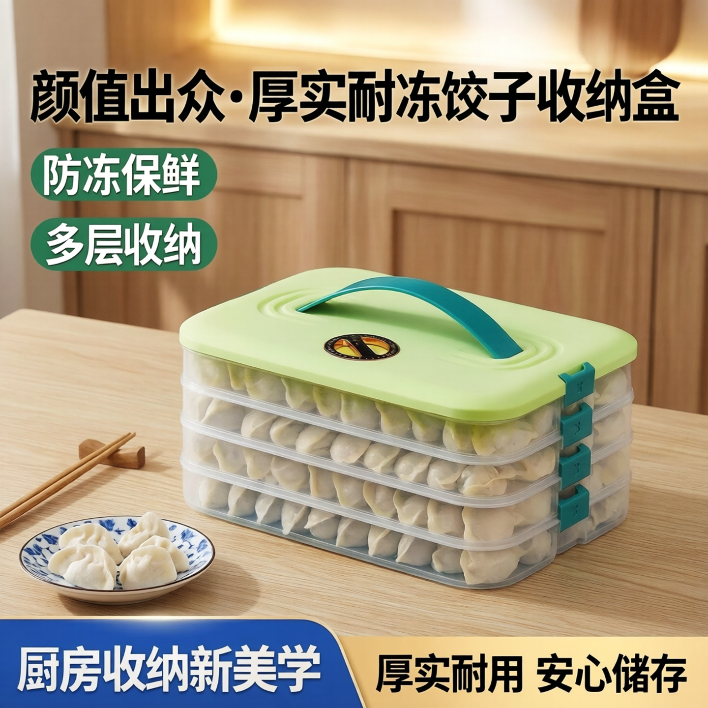 饺子盒家用食品级冰箱冷冻专用密封保鲜馄饨速冻多层食物收纳盒子