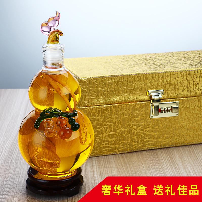 Gourd bubble wine bottle transparent sealed glass bottle high-end glass bubble wine bottle high borosilicate glass bottle