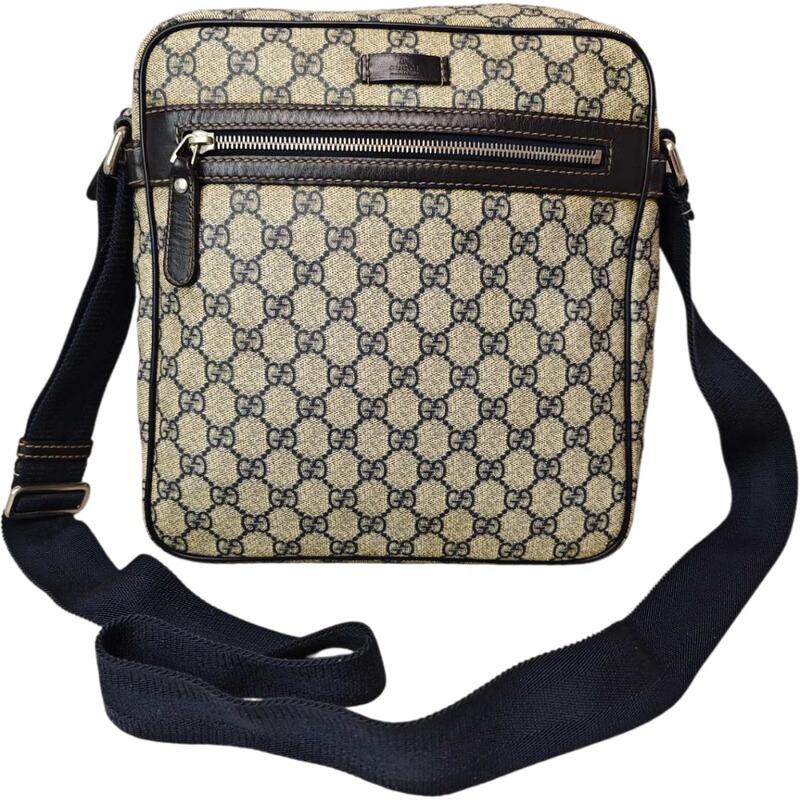 95% New Gucci Classic Canvas Monogram Gg Messenger Bag, Single Shoulder Crossbody Bag for Men and Women, Genuine Luxury Product