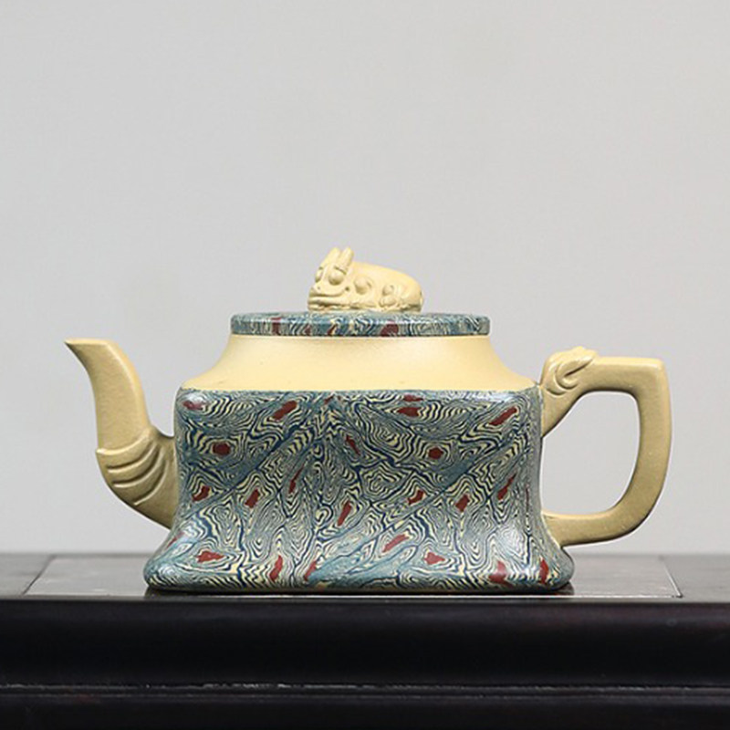 National industrial Bao teacher Sifang Rui Benshan Green mud 240cc Yixing Purple Sand Pot Pure Handmade Raw Mineral Tea g-Taobao