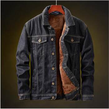 2018 new winter men's denim jacket plus velvet thickened warm cotton coat korean style slim trendy large size jacket