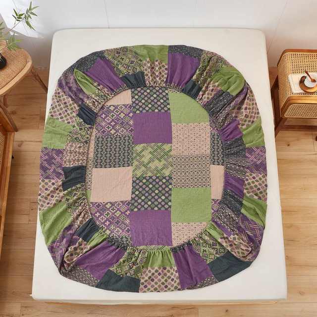 Class A mother and baby grade color woven jacquard cotton double layer yarn sheets bed covers student dormitory single double pillowcase