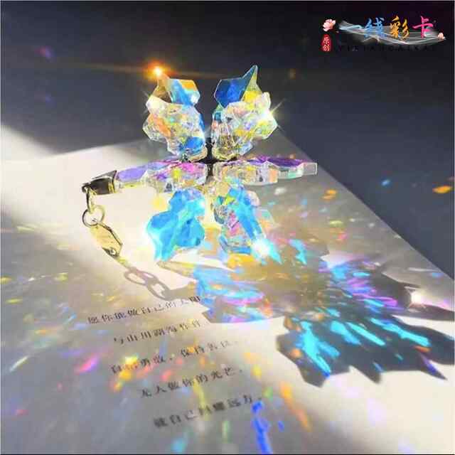 Creative streamer snowflake crystal sun catcher three-dimensional prism creative colorful pendant couple gift desktop decoration