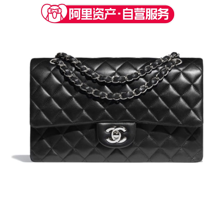 【Medium Black Silver Sheepskin】Chanel/Chanel Classic Flap Cf Series Classic Flap Bag 【Medium Black Silver Sheepskin】Chanel/Chanel Classic Flap Cf Series Classic Flap Bag