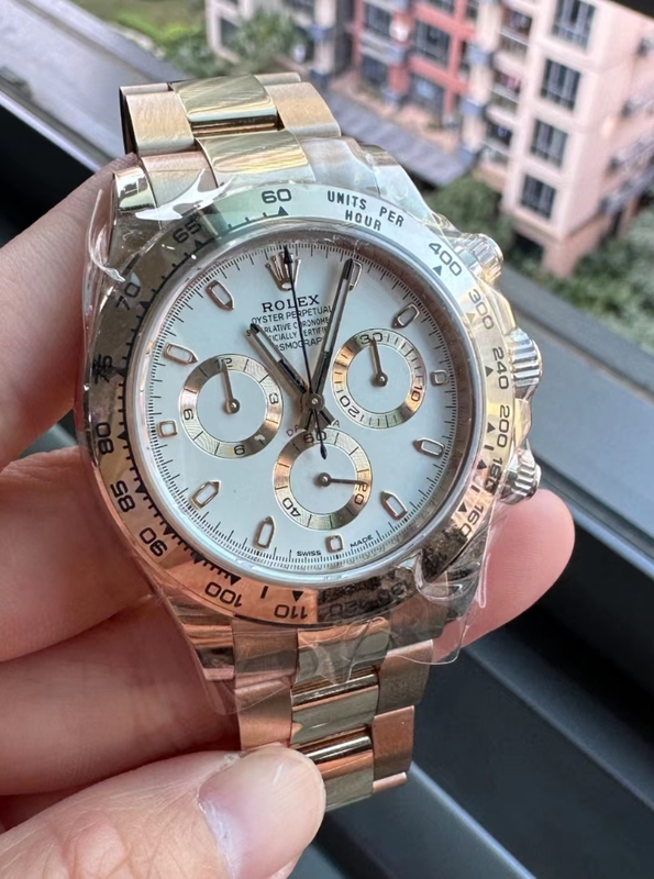 2023 Full Set of 98% New Rolex Ivory White Daytona M116505-0010 Rose Gold Automatic Mechanical Men's Watch