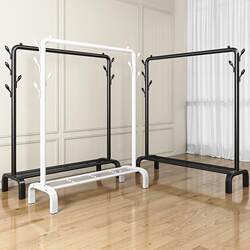 Thickened Household 304 Stainless Steel Clothes Drying Rack, Floor-Standing, Foldable X-Shaped, for Bedroom, Outdoor Balcony, Single-Rod, Telescopic