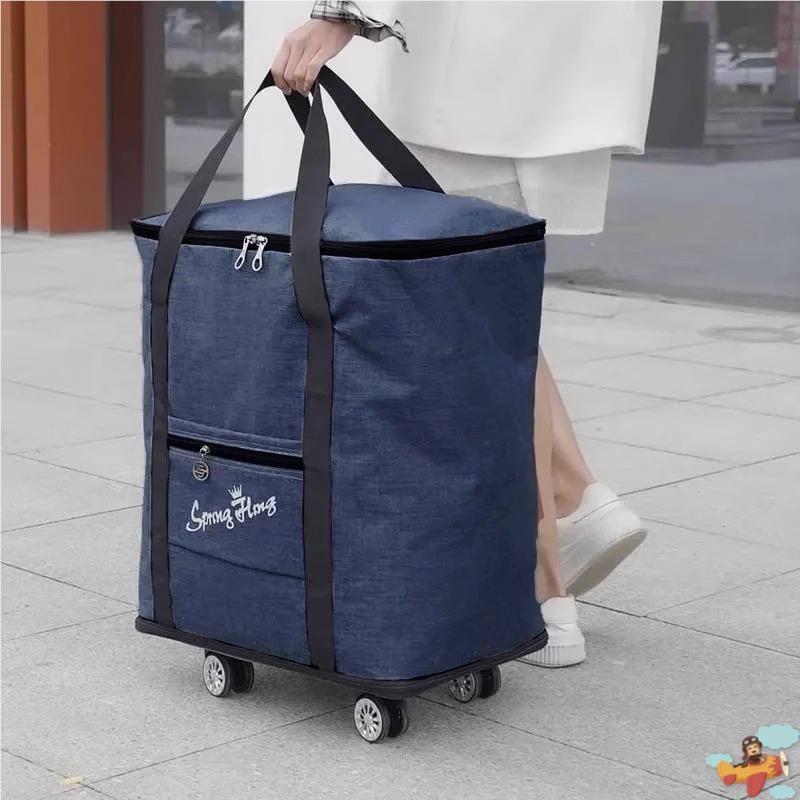 Large-Capacity Luggage Bag with Wheels for Students Starting School, Dormitory Living, Quilt and Clothes Storage Bag, Moving Luggage Bag, Travel Bag