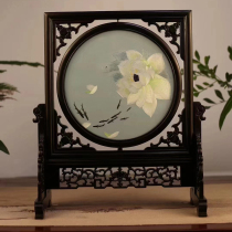 Su embroidery pure hand embroidery purple sandalwood double-sided embroidery ornament Hundred Years of Love new Chinese style craft gift