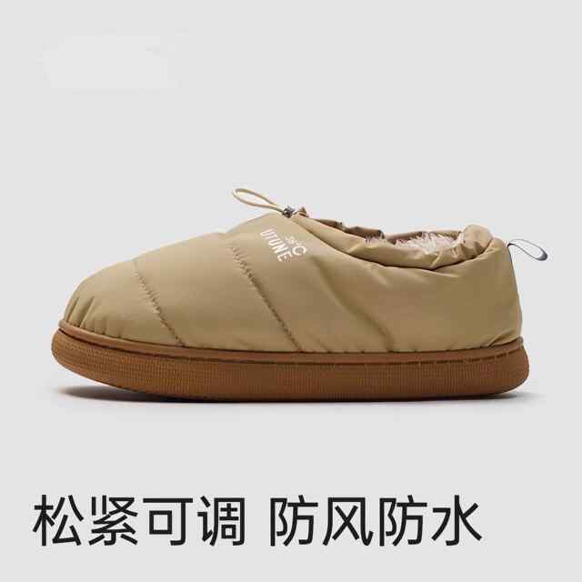 German down cotton slippers for women 2025 new winter outer bag with home plus velvet for warmth, non-slip and waterproof for men