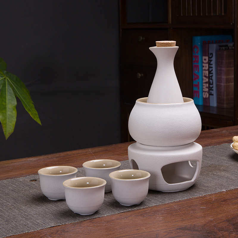 老式温酒器陶瓷酒具套装家用白酒分酒器小酒盅黄酒清酒杯烫热酒壶