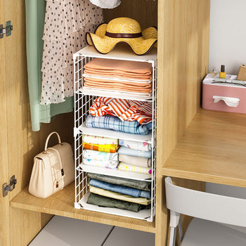 Wardrobe storage layered partition dormitory clothing storage wardrobe partition storage storage storage rack layered rack cabinet