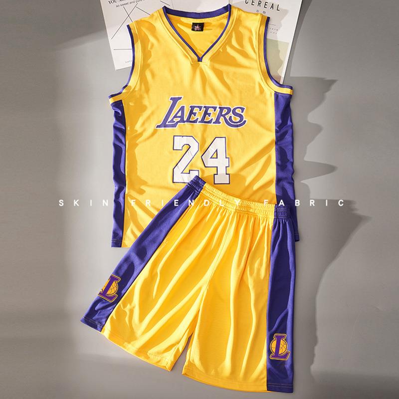 Kobe Bryant No. 24 Jersey Kidsren's Basketball Uniform Set Boys and Girls Training Uniform Vest Curry Quick-Drying Uniform Summer