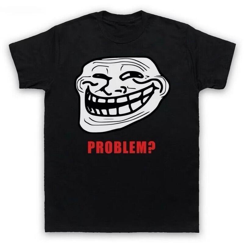Troll Face Meme Problem Short-Sleeved T-Shirt with Funny Smile, Unisex Casual Wear Troll Face Meme Problem Short-Sleeved T-Shirt with Funny Smile, Unisex Casual Wear