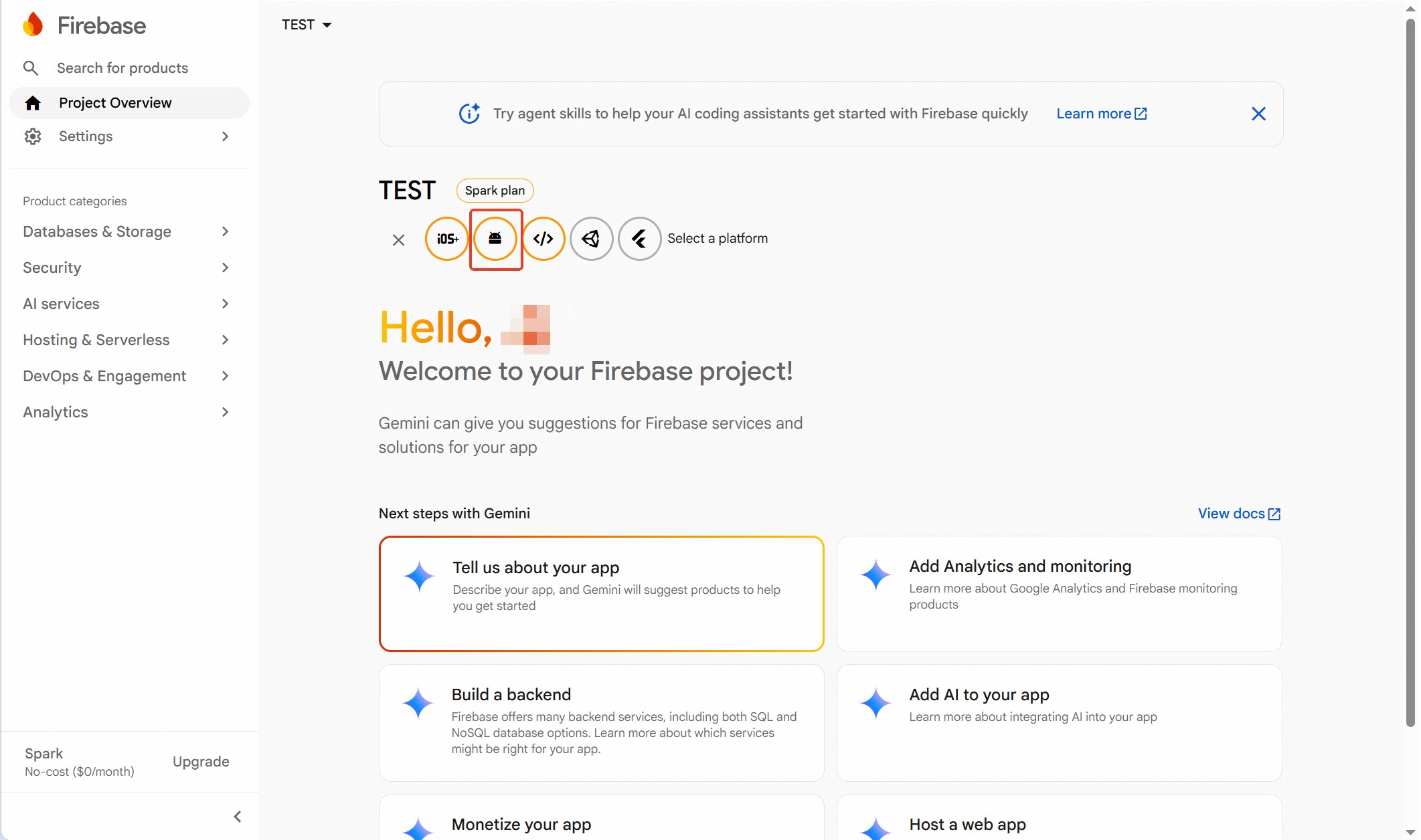 Configure the Android app on Firebase