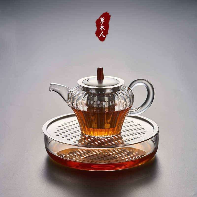 Caomuren Kettle Construction Bucket Dry Infusion Table Water Storage Tea Tray Tea Residue Jar Tea Table Pot Holder Base Kung Fu Tea Set Accessories