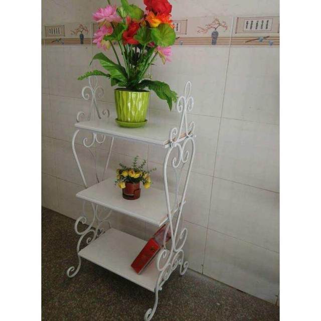 Solid wood storage rack Living room Retro iron multi-layer book and newspaper rack Bedroom household sofa table side storage rack movable