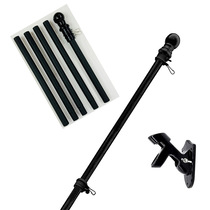 Cross-border factory direct supply 5 sections 6ft outdoor 1 8m anti-winding free rotating flagpole black stainless steel flagpole