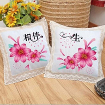 New cross stitch Lu embroidery European style simple modern couple wedding cartoon car pillow printed pillow cushion cover