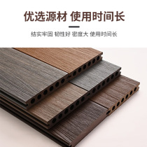 Plastic outdoor wooden floor round hole manufacturer wood plastic material outdoor plank road anti-corrosion self-laying co-extruded garden board