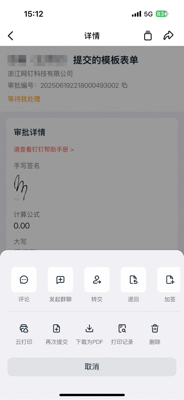Approval action options