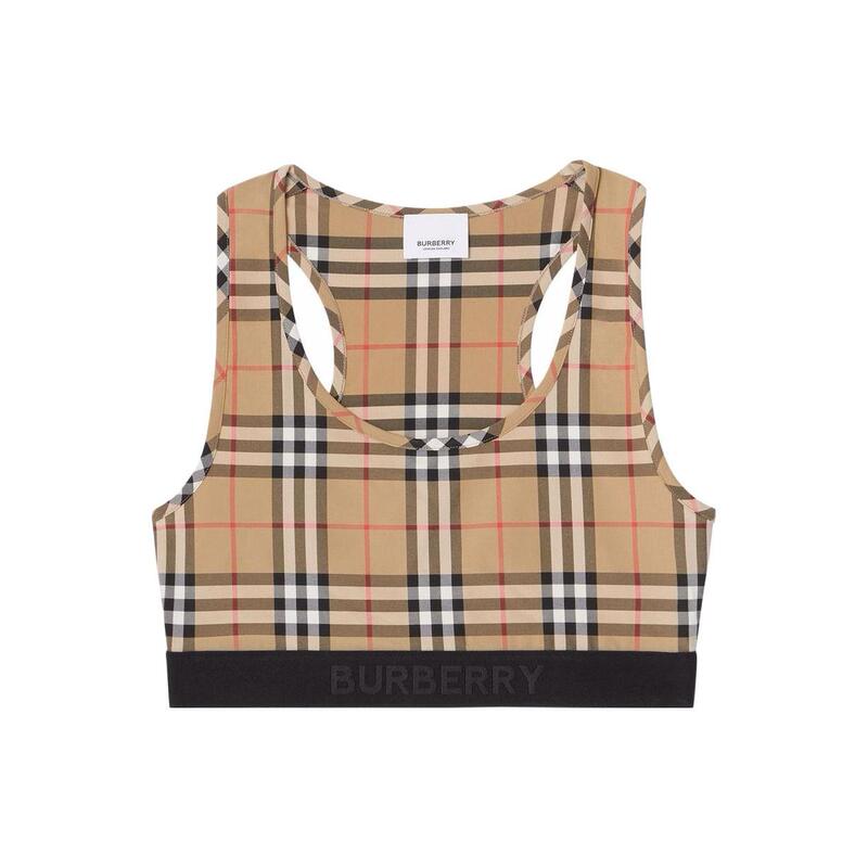 Burberry Ss22 Plaid Sports Vest for Women, Brown, Recommended for Gifting