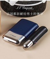 S T Dupont French Dupont cow leather cigar box black handmade special cigar set set of three