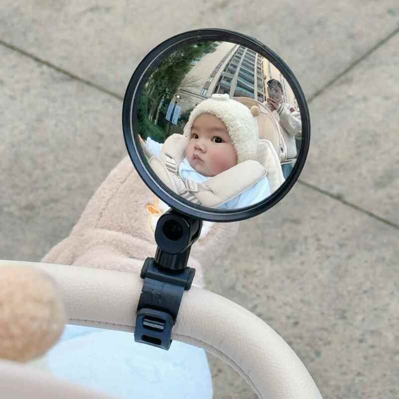 Baby Stroller Rearview Mirror, a Must-Have Accessory for Strollers, Universal and Easy-To-Install Interactive Reflective Baby Observation Mirror