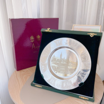 Antiques] London UK Asprey royal customized sterling silver gilt prize plate C23050997