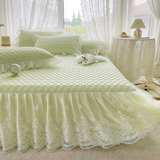 Summer ice silk latex mat three-piece set bed skirt 2023 new summer single double bed sheet air conditioning soft mat