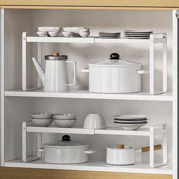 Desktop retractable storage rack kitchen sink cabinet layered rack countertop partition storage rack household