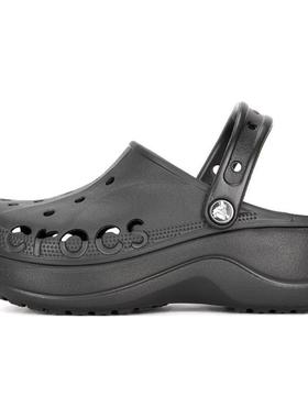 Crocs/卡骆驰Baya Platform Clog防滑运动凉鞋女款黑208186-001