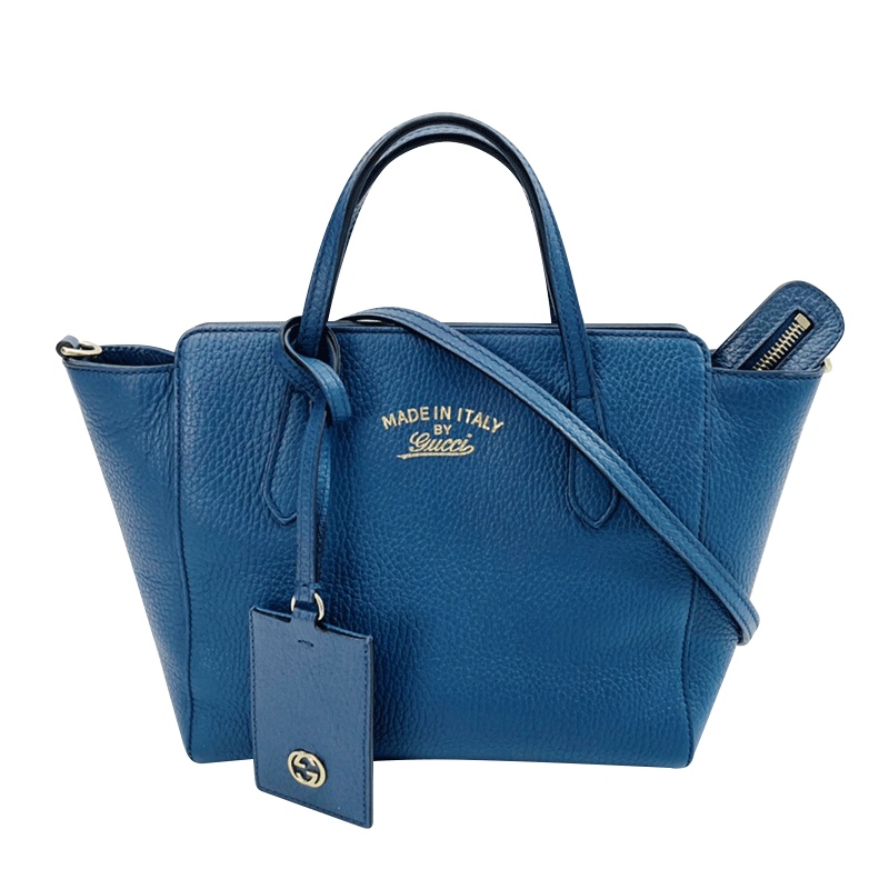 【 70% off Instant Purchase 】95% New Gucci Blue Tote Bag Women's Shoulder Handbag Authentic from the Boutique