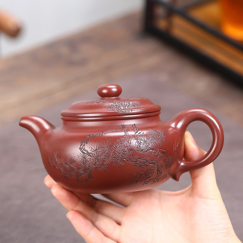 Double national work cooperation Xu teachers imitation ancient original mine dragon blood sand 380cc Yixing Purple Sand Pot Pure Handmade Bubble Teapot-Taobao