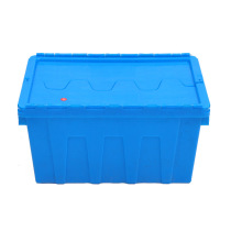 600-40 oblique 1 plug-in logistics box PP can be blue-colored thickened turnover box with lid stacked with flip-top European standard plastic box