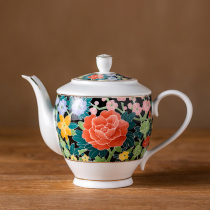Official kiln old porcelain full-flower teapot hand-painted Hongjiang ball mud porcelain single pot used in Hall 118 in the 1970s antique collection
