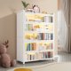 Household steel children's bookcase with door dustproof small bookcase living room storage cabinet floor-standing storage rack iron art flip door
