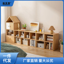 Childrens storage cabinet bookcase floor-standing storage rack free combination bookshelf simple picture book rack home childrens room toys