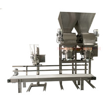 Dual-station screw powder packaging machine dual-outlet fertilizer packaging machine fertilizer packaging scale with bucket