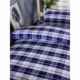 Blue and white plaid bed sheet quilt cover three-piece set junior and senior high school student dormitory single bedding quilt set six pieces 1