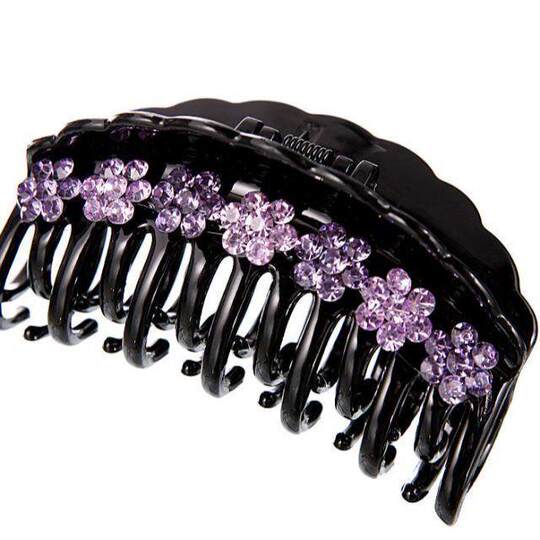 Korean-Style Double-Tooth Hair Clip, Large Size, Adult Hair Accessory, Rhinestone Hair Accessory, Elegant Ladylike Simple Ponytail Hair Clip