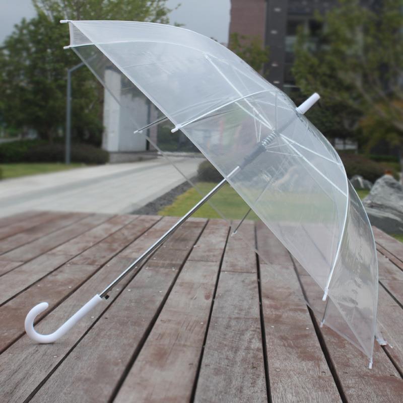 Transparent Umbrella, Thickened and Large, Automatic, Transparent, White, Trendy, Unisex, Long Straight Handle, Prop for Painting