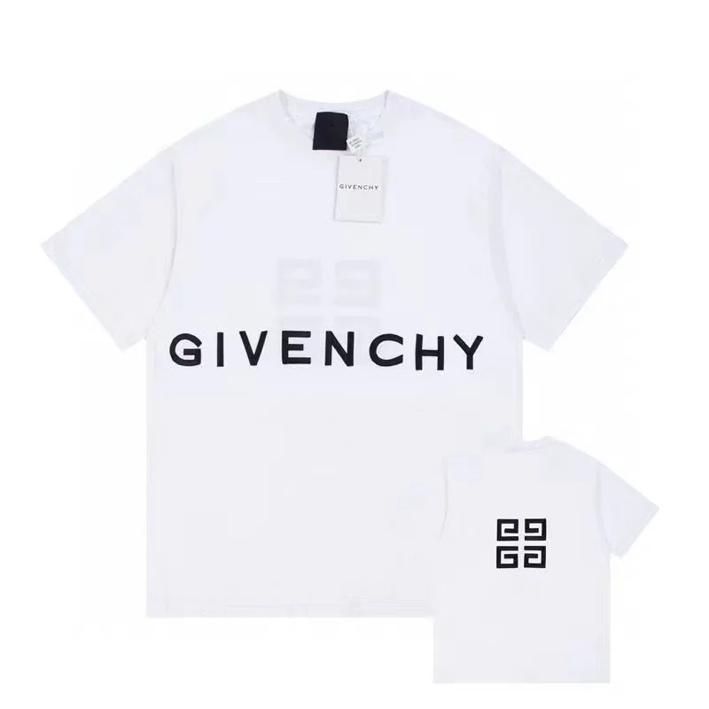 Givenchy, хлопковая летняя футболка для отдыха с круглым вырезом, свободный крой