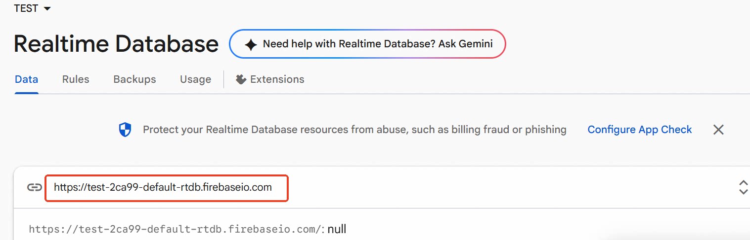 Copy the database URL
