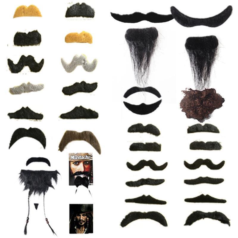 Halloween Funny April Fool's Day Halloween Costume Party Props Black and White Mustache Fake Beard Whiskers