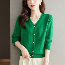 Autumn thin sweater sweater womens style top 2023 new spring and autumn outer wear V-neck bottoming shirt