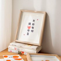 Y handwritten calligraphy wall method blank wooden photo frame card paper mounting ornaments 6 inches 1 set 0 hollow standing photo frame